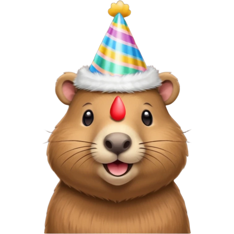 capybara wearing a birthday hat emoji