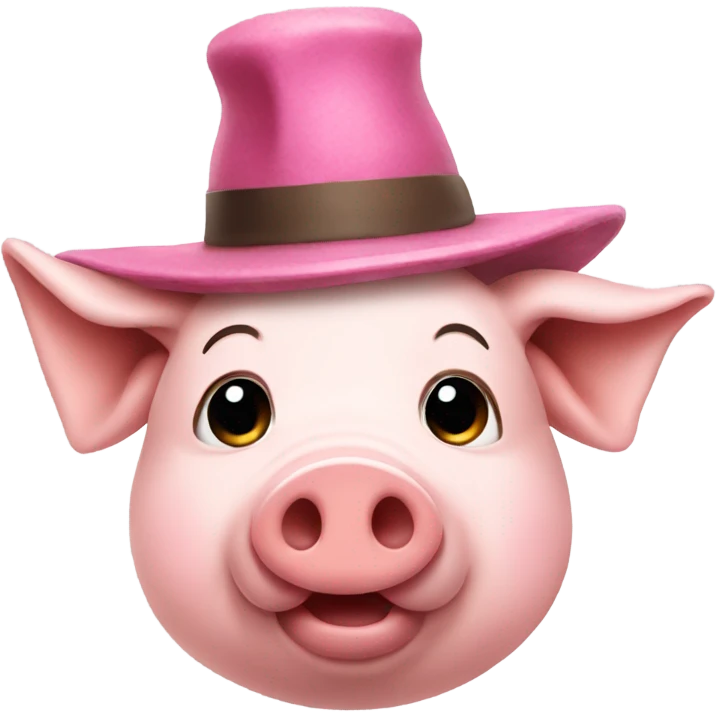 Pig wearing a hat emoji