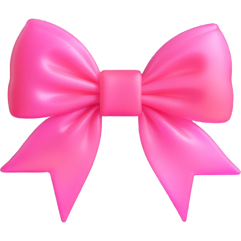 pink bow with translucent jelly texture emoji