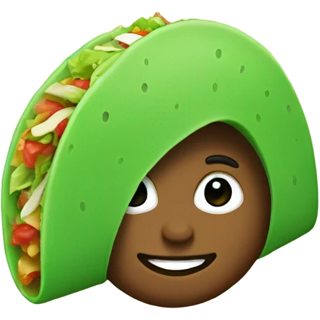 A green taco without a face emoji