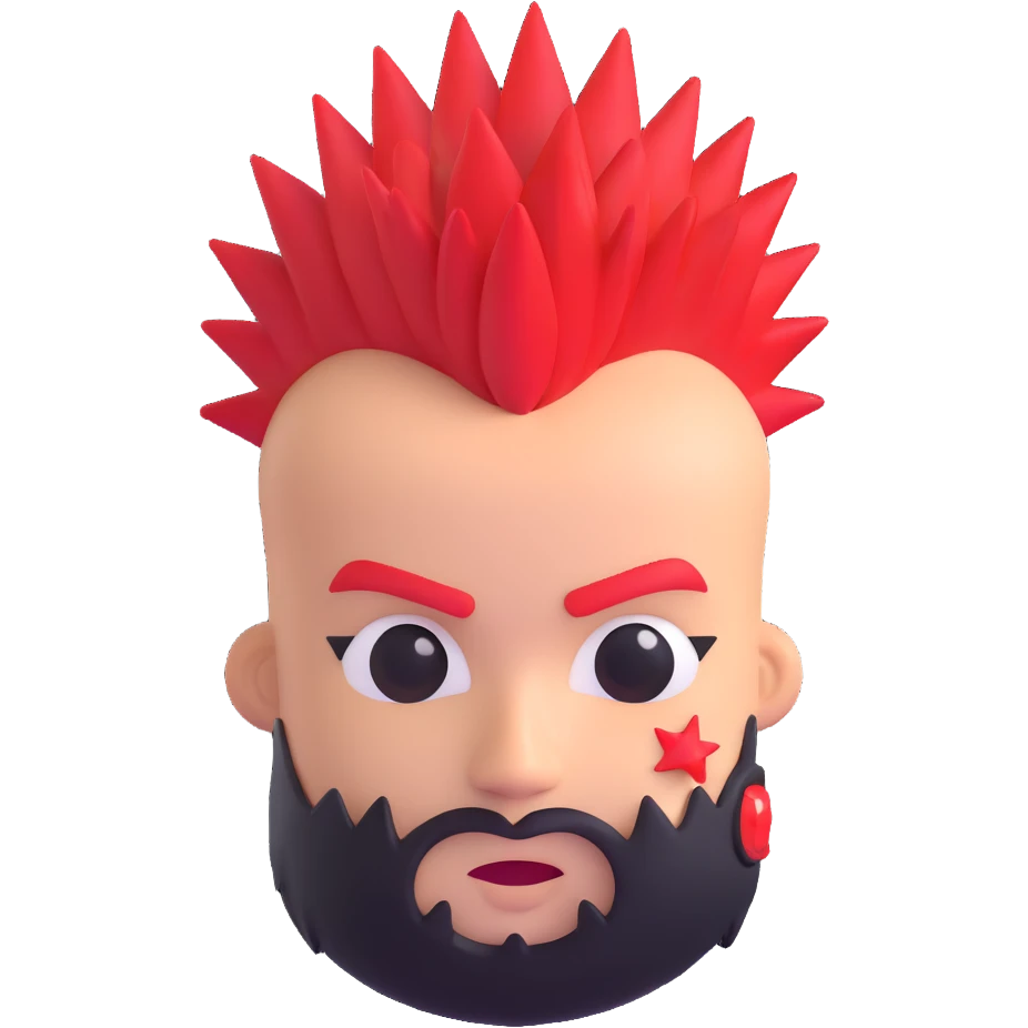 red punk mohawk emoji emoji