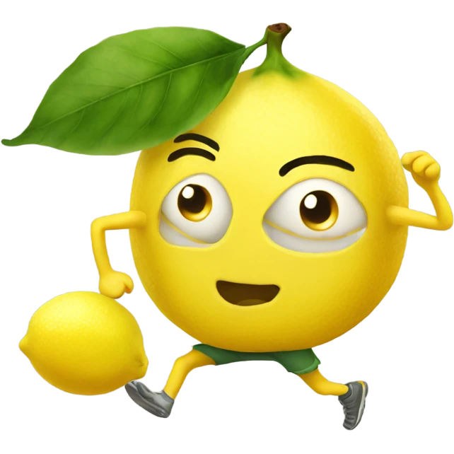 Running lemon emoji