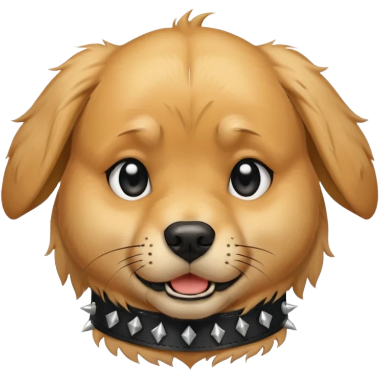 Crying golden retriever dog wearing goth accessories emoji