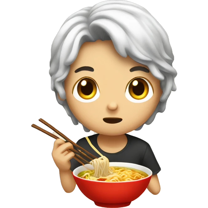 Eating ramen emoji