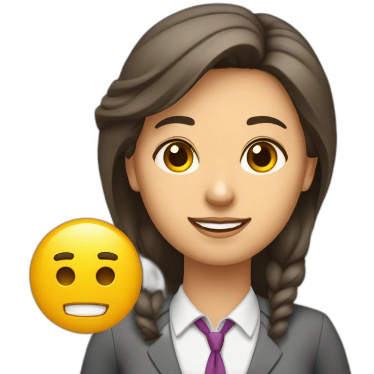 una jefa una docente y un secretario en una oficina emoji