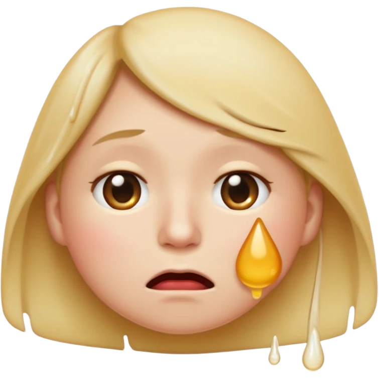 Apple-style emoji of a face with sweat drop, looking sideways, biting lip, showing uncertainty representing 고민 (worry, indecision) emoji