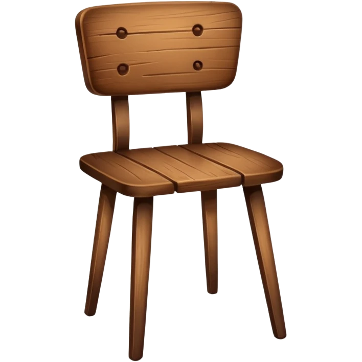 Wooden chair with on with three leg emoji
