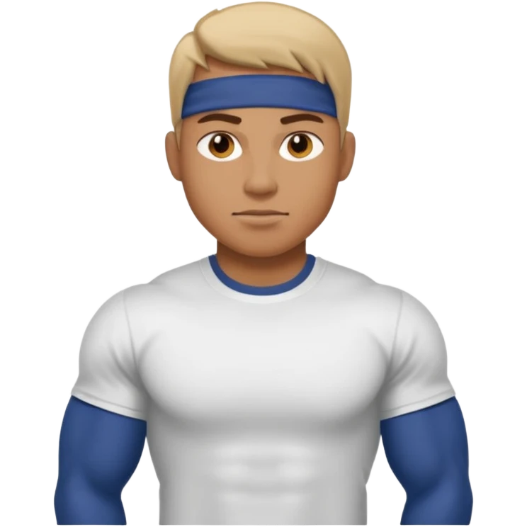 A person showing off their big muscles with their sleeve shirt as they wear a t shirt emoji