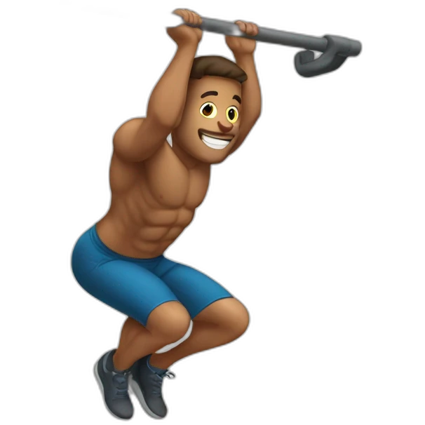 man doing a pull up emoji