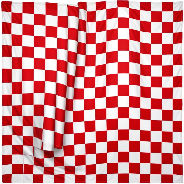A checkered cloth, resembling a small hand towel, with a classic, patterned design in alternating squares of color emoji