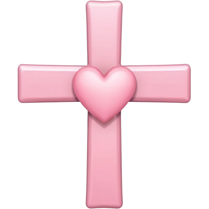Heart infront of cross, pastel pink emoji