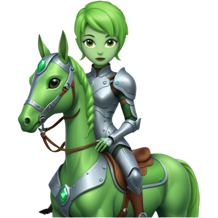 lady alien on horse emoji