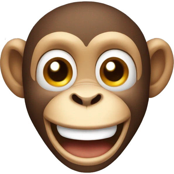 Cute little Smiling Monkey face emoji