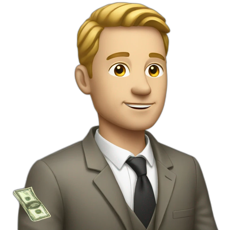 white man with money emoji