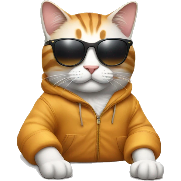 Cool cat relaxing wearing sunglasses emoji