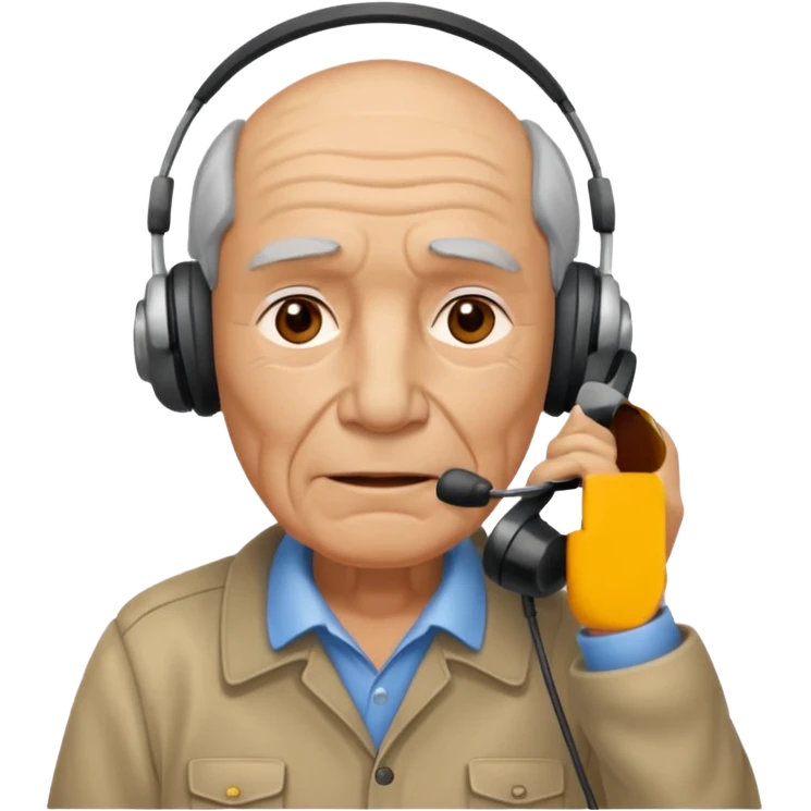 old man talking on the phone. emoji