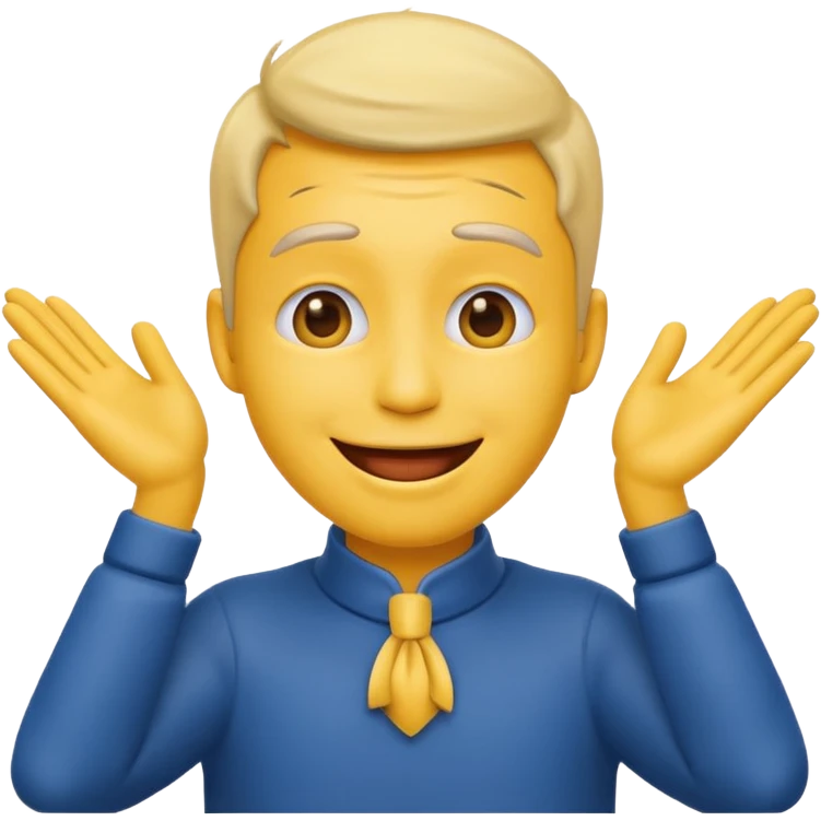 Emoji man joyful with hands on his neck emoji