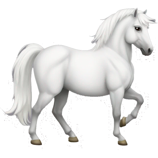 a white muscle stallion with a wings and short mane emoji