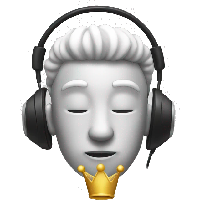 Earphone with crown emoji