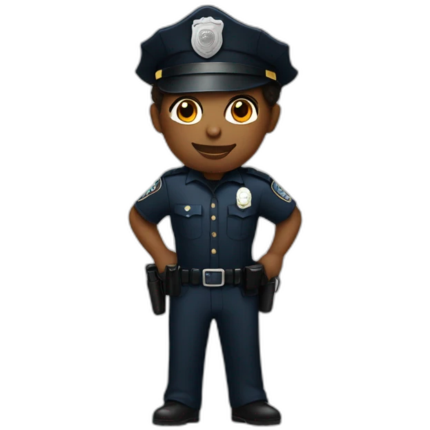 black dancer dressed as a police officer emoji