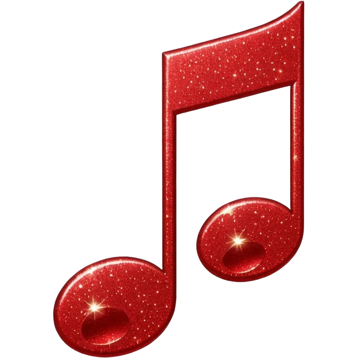 red glitter music note emoji