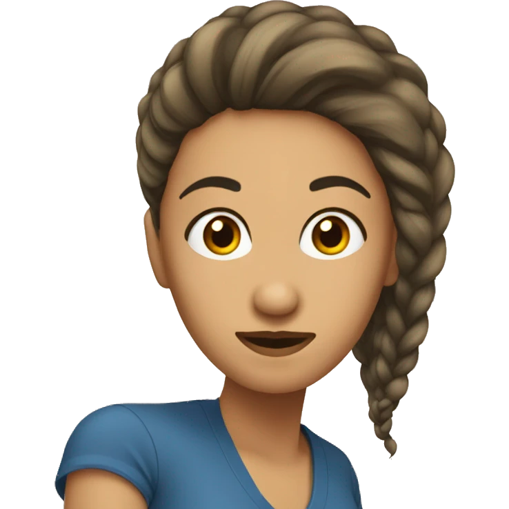 mujer con cabello depeinado emoji