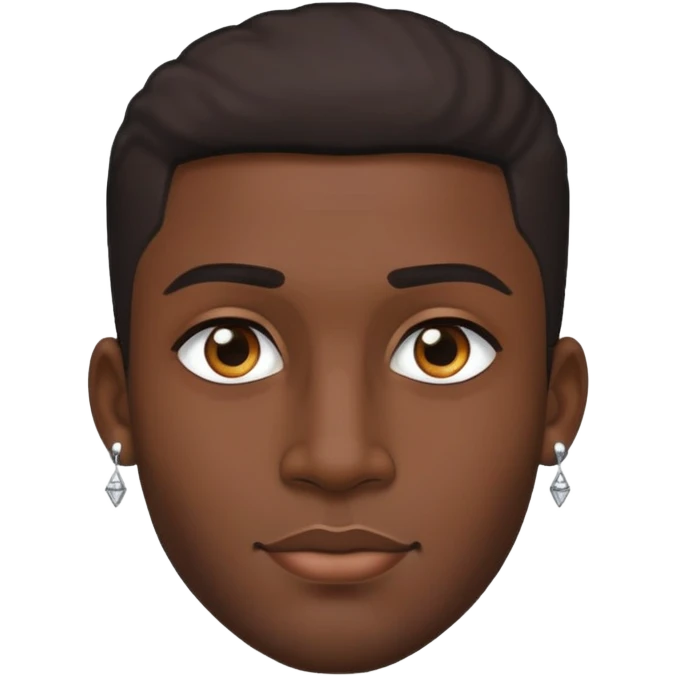 ball dark-skinned male with stud earrings emoji
