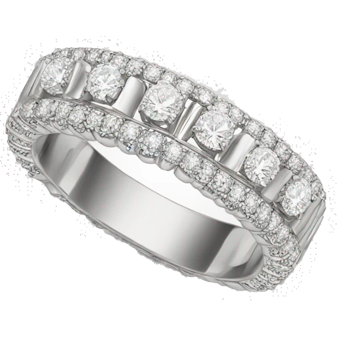 White gold wedding ring with diamonds  emoji