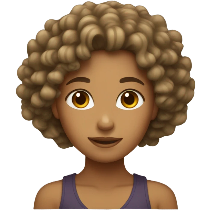 Tan girl with curls emoji