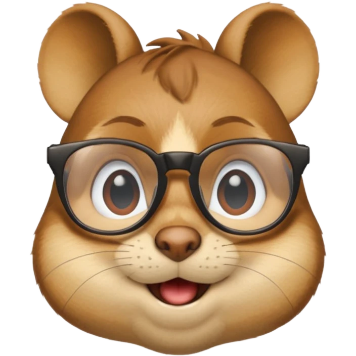 Chipmunk Simon from alvin and the chimpmunks wwith glasses emoji