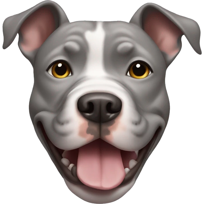 Grey pitbull smirk emoji