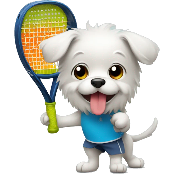 dog playing padel emoji