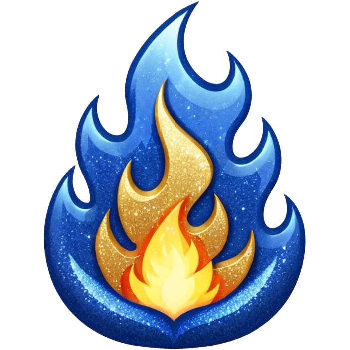 navy blue glitter fire emoji