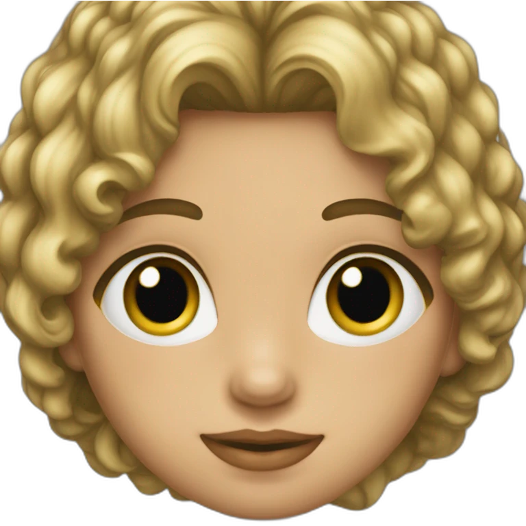 Niña de pelo rubio oscuro rizado emoji