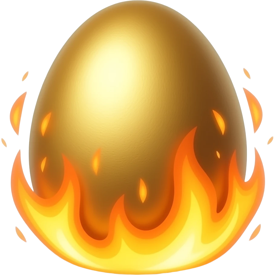 Golden egg on fire emoji
