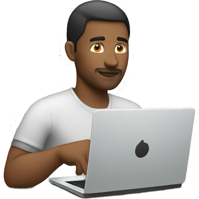 A man trading on his laptop emoji