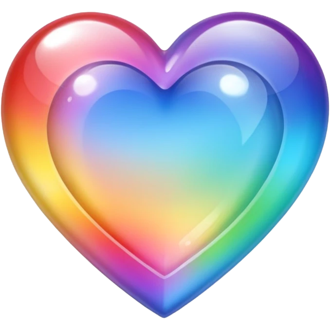crystal clear heart rainbow emoji