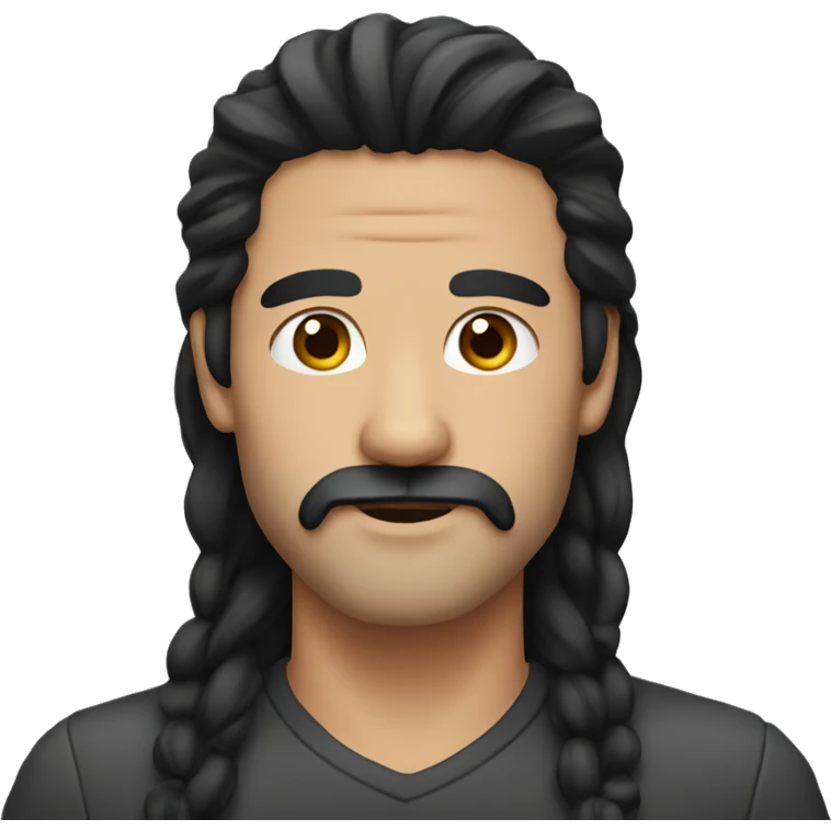 Man with long black hair and facial hair  emoji