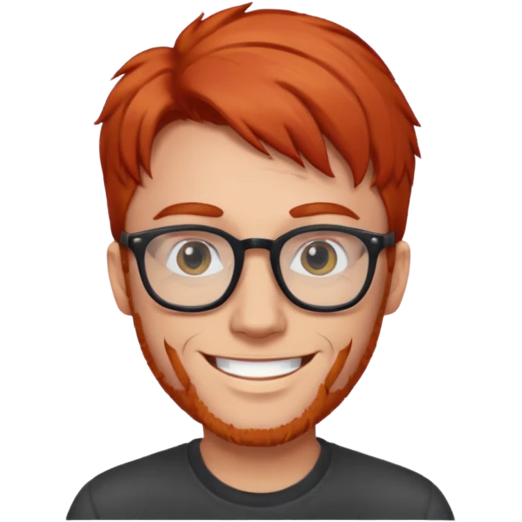 red-haired man wearing glasses emoji