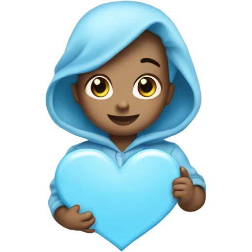 A baby blue hearts emoji