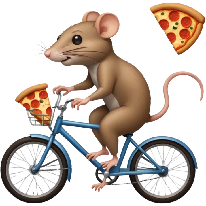rat stealing pizza on a bike emoji