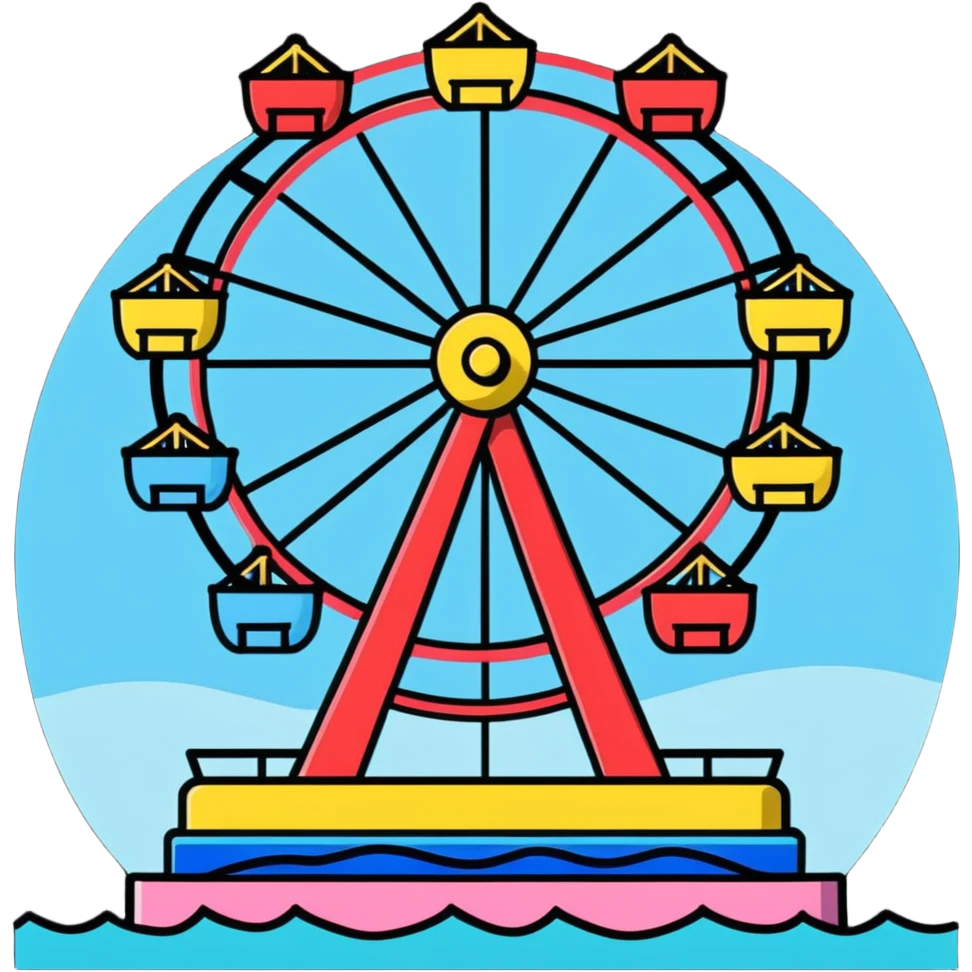ferris wheel by the ocean emoji