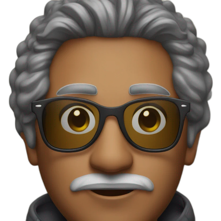50 yr old indian man with ray ban avaitor framed reading glasses emoji