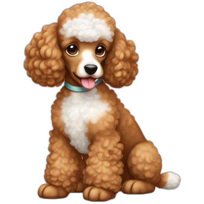 caramel colored poodle puppy with white face emoji
