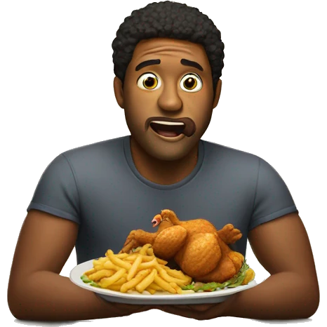 man eating fried chiken emoji