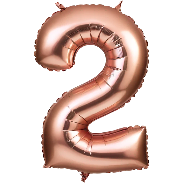 Rose gold number 5 balloon emoji