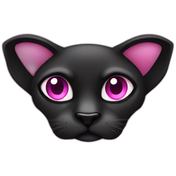 Phanter, color black, pink eyes emoji