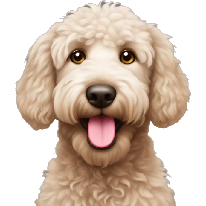 Bright pink nose on a labradoodle  emoji