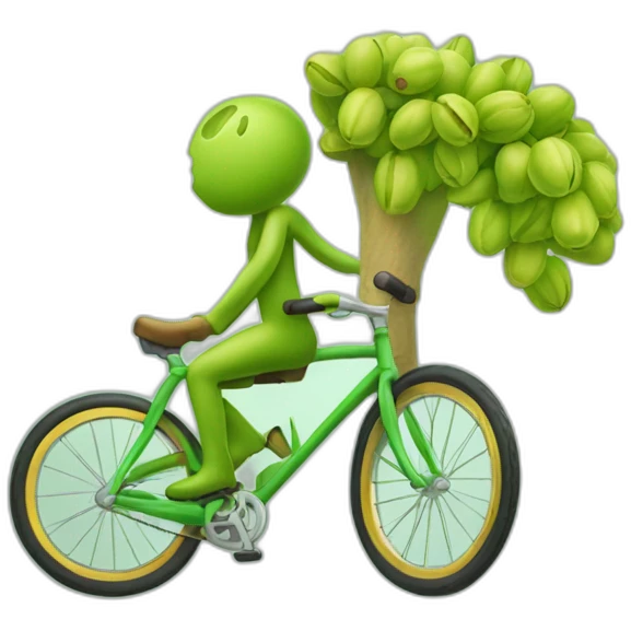 pistache sur une bicyclette emoji