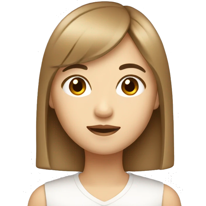 asian girl with light brown shot hair and bang  emoji